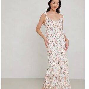 Park & Fifth Pink and Cream Floral Maxi Dress